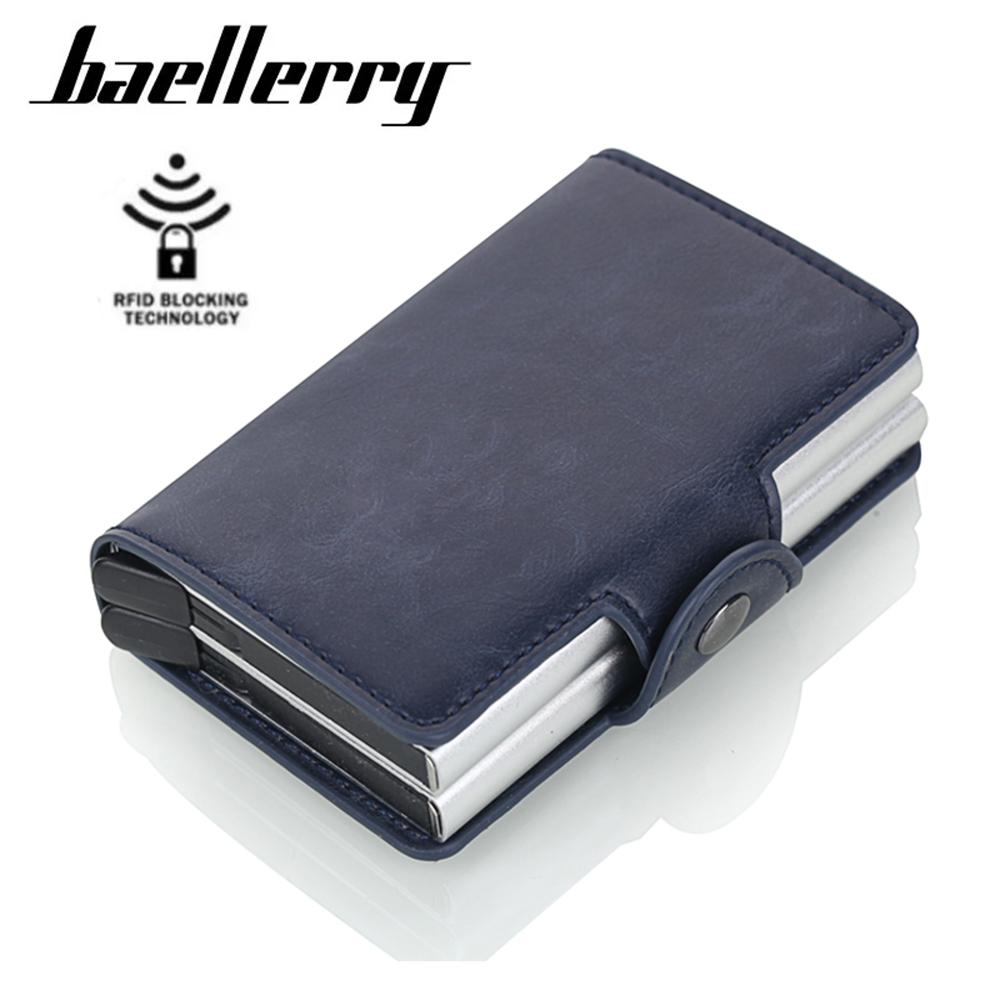 BILLETERA TARJETERO HOMBRE SISTEMA ANTIMAGNÉTICO CUERO PU PROTECCIÓN RFID 9121 - 5
