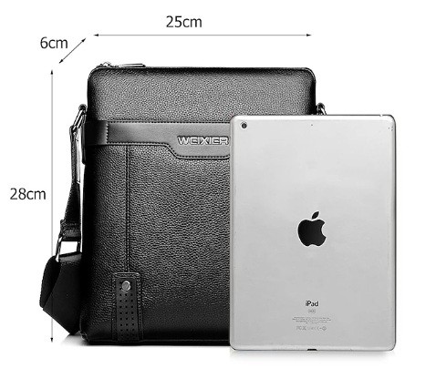 BANDOLERA HOMBRE CUERO PU IMPERMEABLE MORRAL WEIXIER - 2
