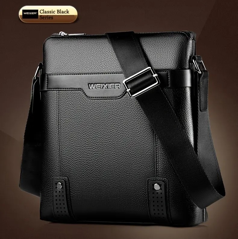 BANDOLERA HOMBRE CUERO PU IMPERMEABLE MORRAL WEIXIER - 3