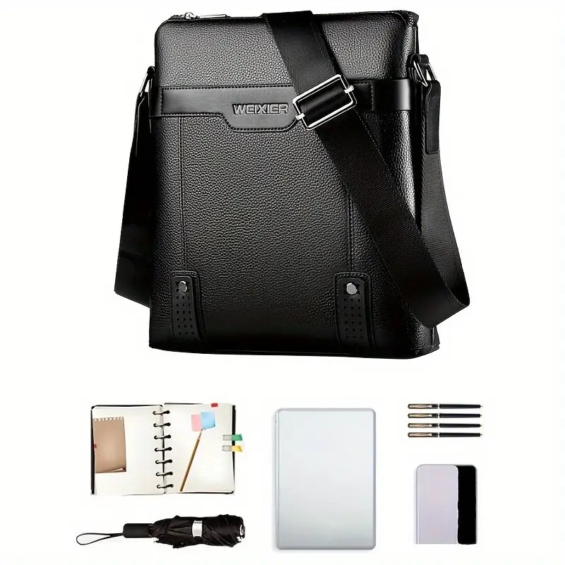 BANDOLERA HOMBRE CUERO PU IMPERMEABLE MORRAL WEIXIER - 5