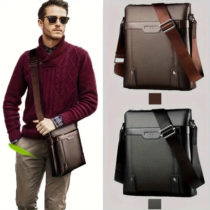 BANDOLERA HOMBRE CUERO PU IMPERMEABLE MORRAL WEIXIER - 8