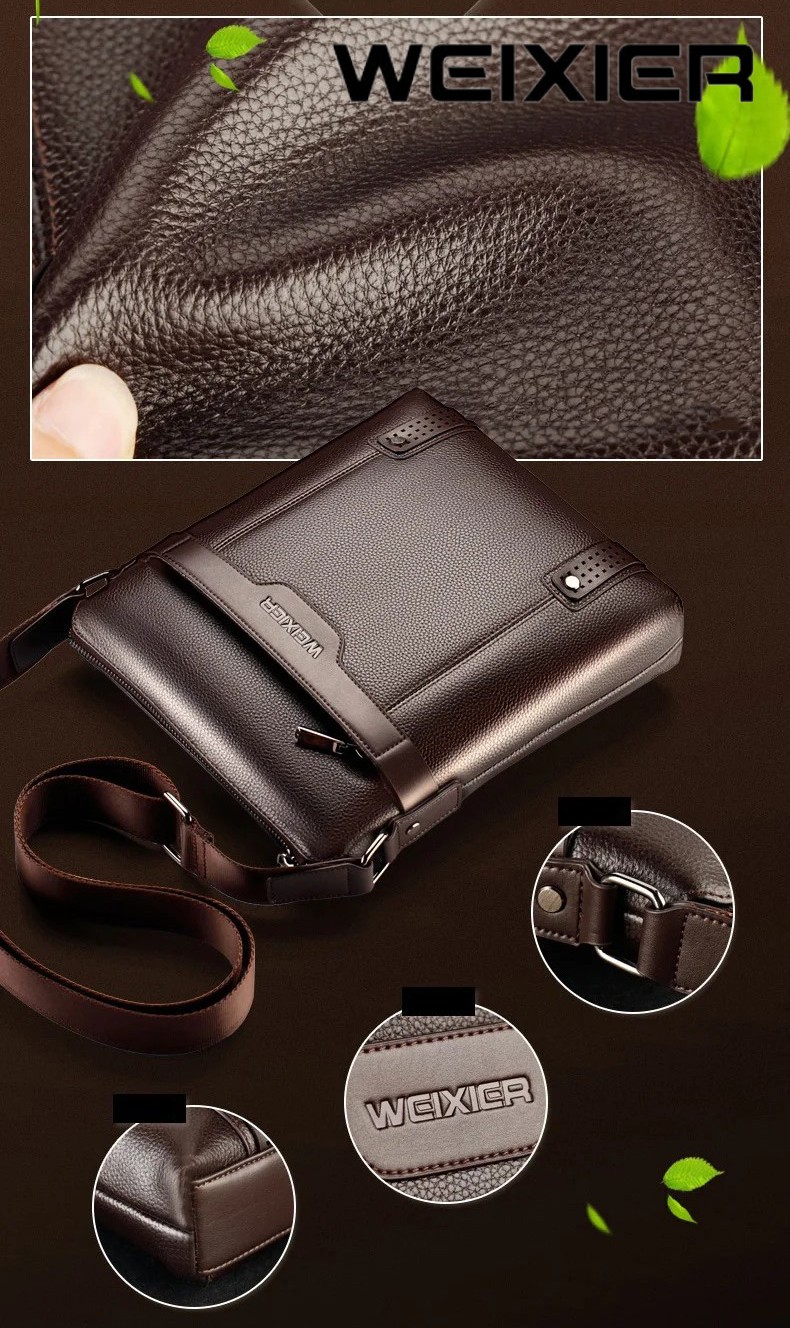 BANDOLERA HOMBRE CUERO PU IMPERMEABLE MORRAL WEIXIER - 10