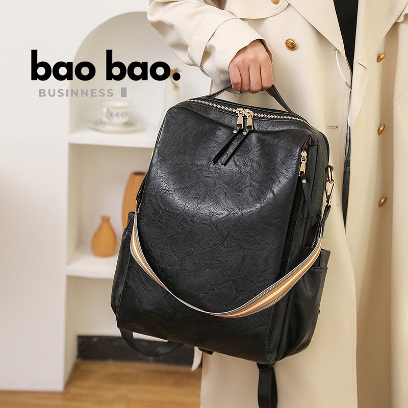 MOCHILA BOLSO GRANDE DE CUERO PU PARA MUJER GRIS - 7