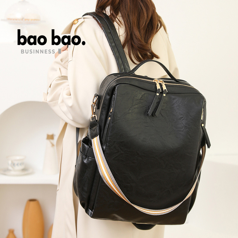 MOCHILA BOLSO GRANDE DE CUERO PU PARA MUJER GRIS - 8