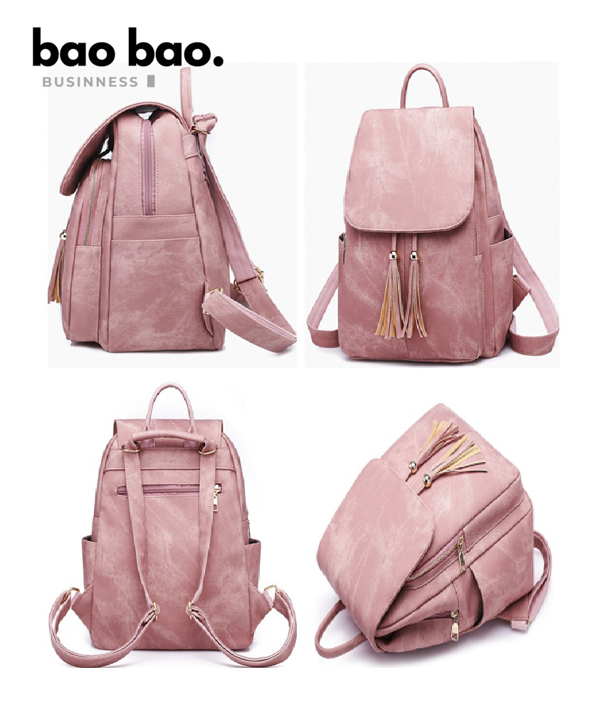 MOCHILA CARTERA DE HOMBRO DE CUERO PU PARA MUJER - 4