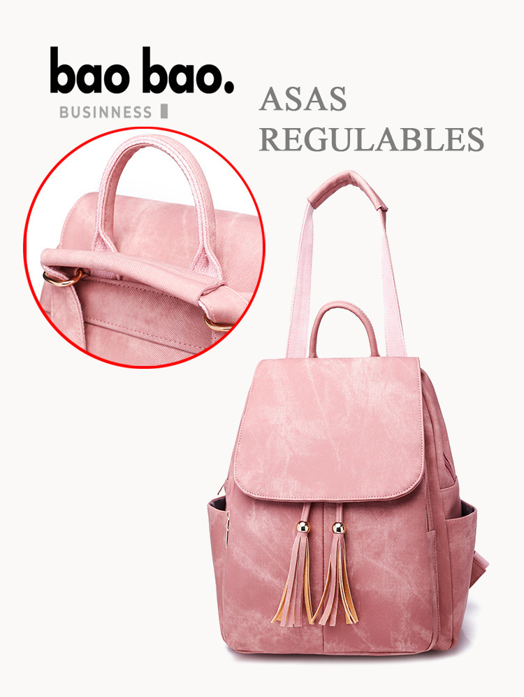 MOCHILA CARTERA DE HOMBRO DE CUERO PU PARA MUJER - 7