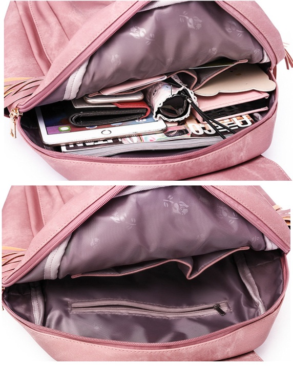 MOCHILA CARTERA DE HOMBRO DE CUERO PU PARA MUJER - 9