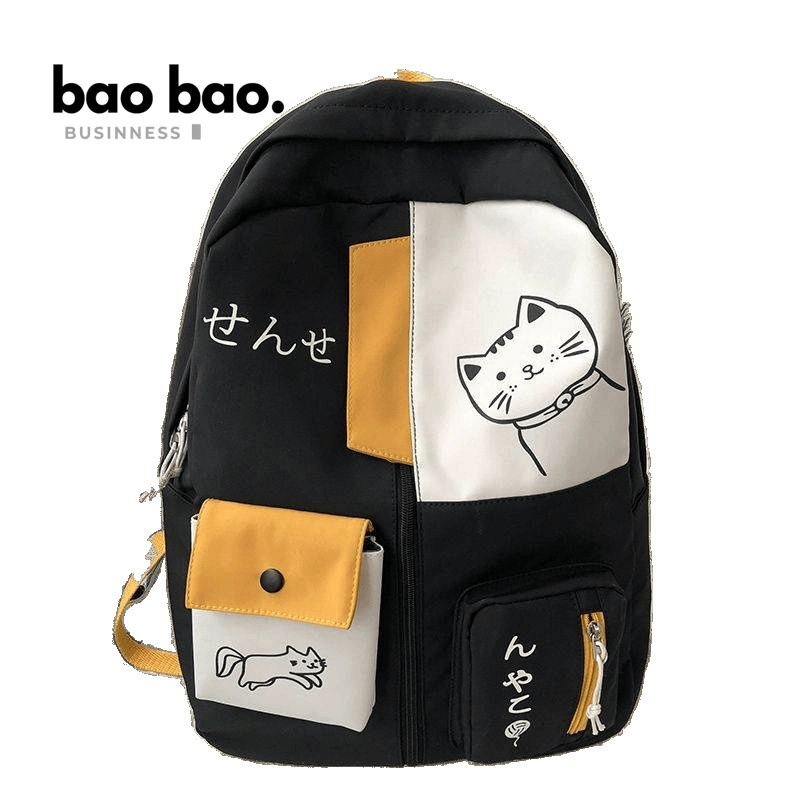 MOCHILA PORTA LAPTOP ESTILO GATITO MODA JUVENIL PARA MUJER KAWAII - 1