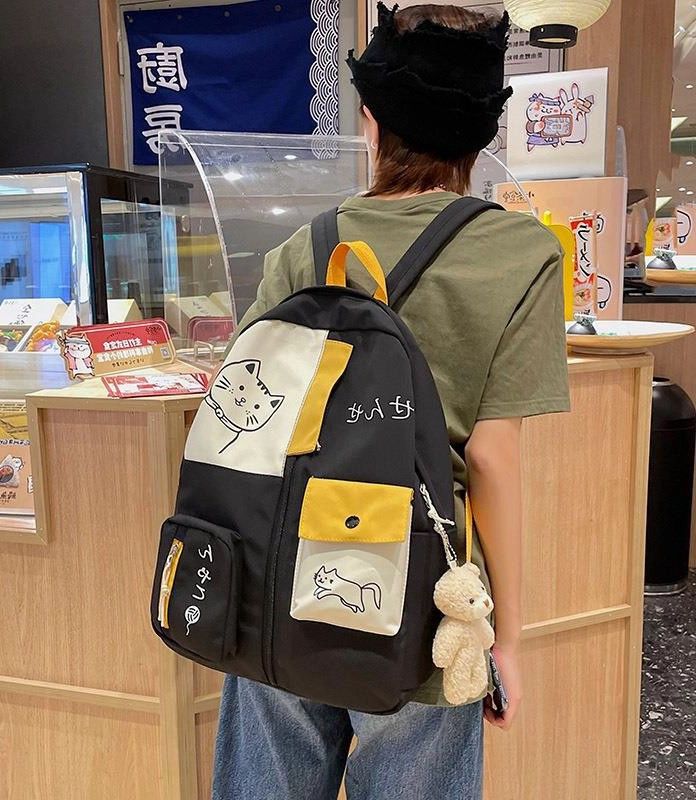MOCHILA PORTA LAPTOP ESTILO GATITO MODA JUVENIL PARA MUJER KAWAII - 2