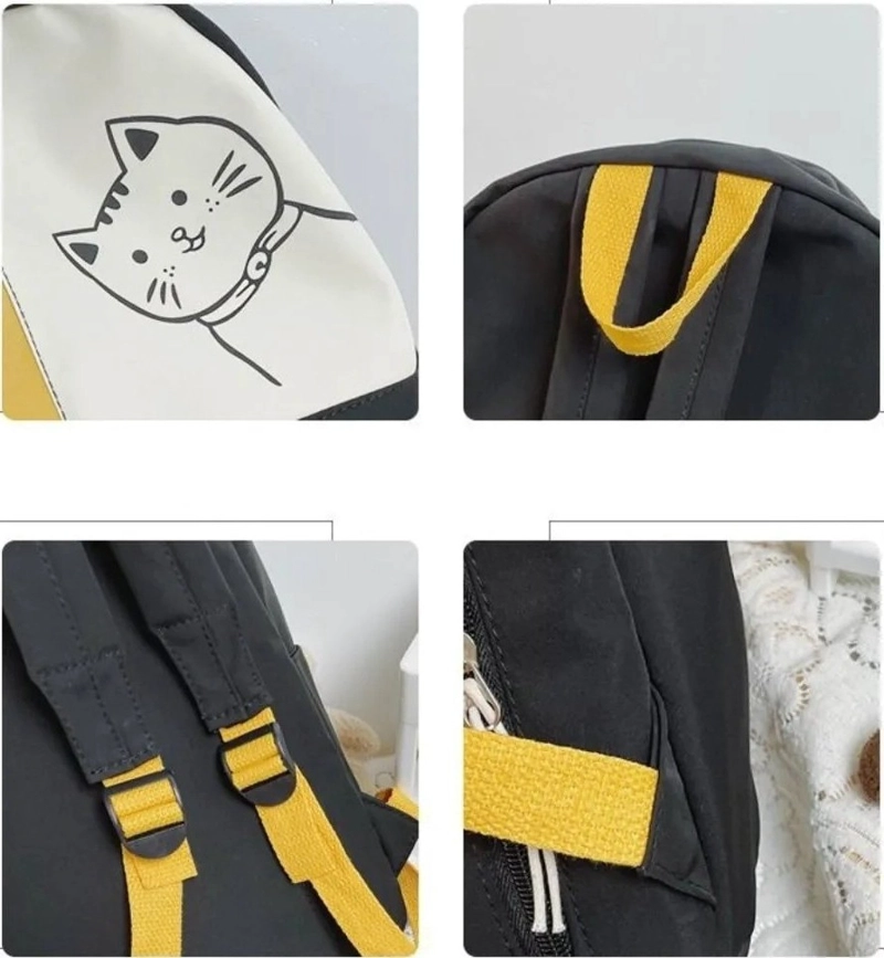 MOCHILA PORTA LAPTOP ESTILO GATITO MODA JUVENIL PARA MUJER KAWAII - 3