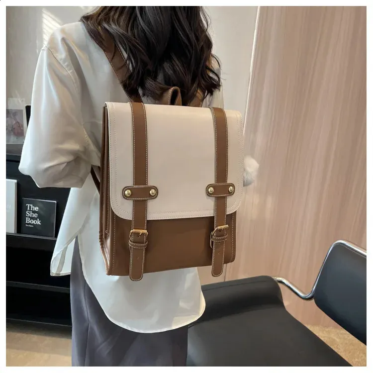 MOCHILA DE CUERO PU MODA JUVENIL ESTILO MERLINA - 2