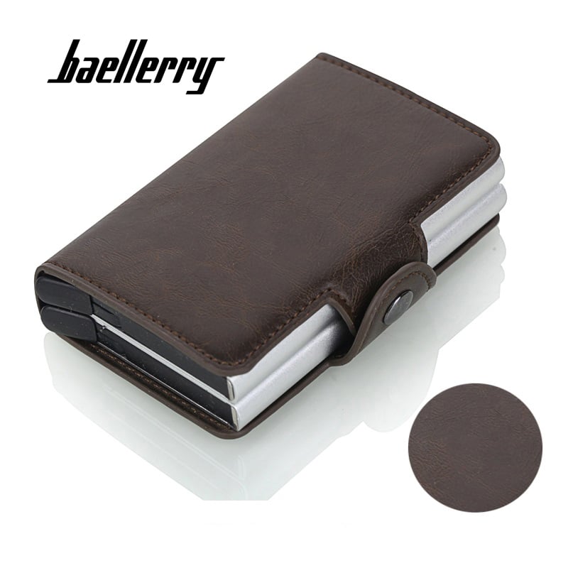 BILLETERA TARJETERO HOMBRE SISTEMA ANTIMAGNÉTICO CUERO PU PROTECCIÓN RFID 9121 - 1