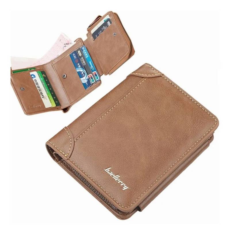 BILLETERA HOMBRE DE CUERO PU BAELLERRY TARJETERO Y MONEDERO - 1