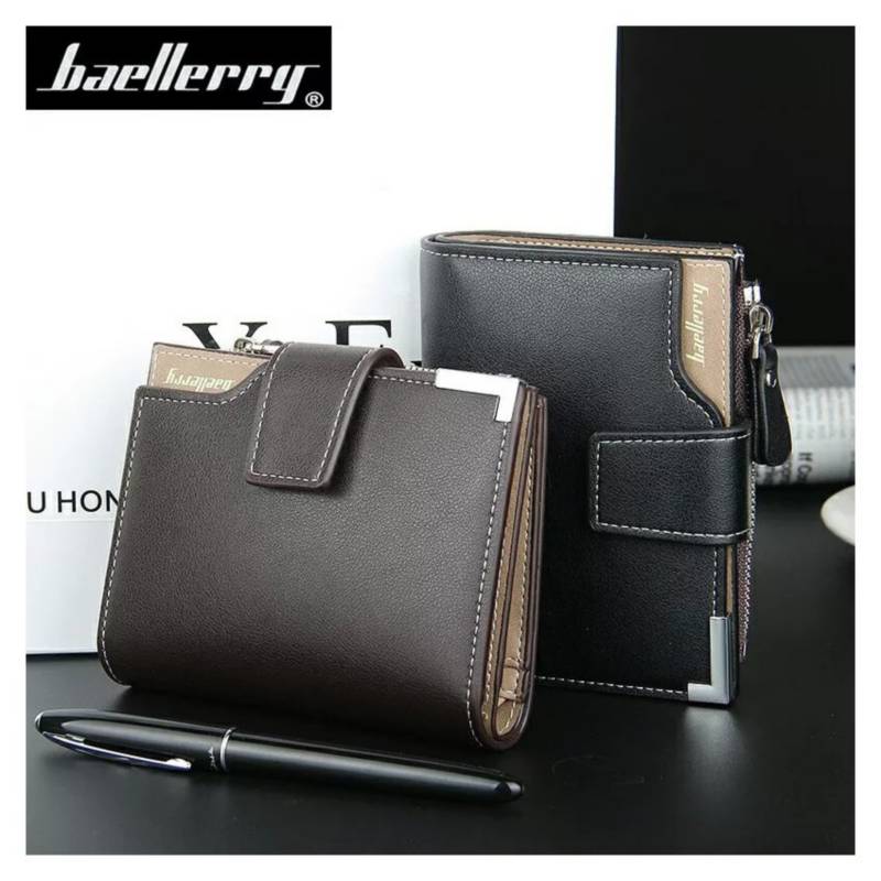 BILLETERA PARA HOMBRE BAELLERRY CUERO PU CON MONEDERO TARJETERO - 1