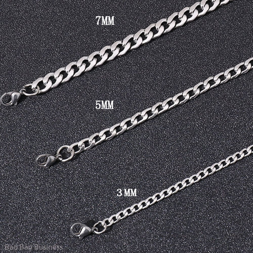 CADENA COLLAR HOMBRE DE ACERO INOXIDABLE DE MODA JOYERÍA PARA HOMBRE 3MM - 4