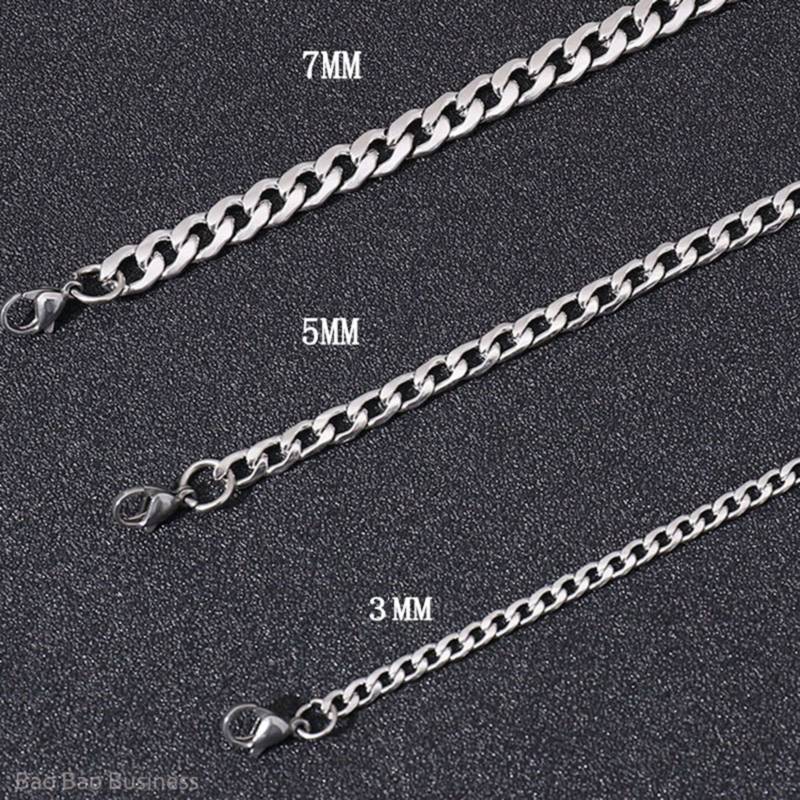 CADENA COLLAR HOMBRE DE ACERO INOXIDABLE DE MODA JOYERÍA PARA HOMBRE 3MM - 6