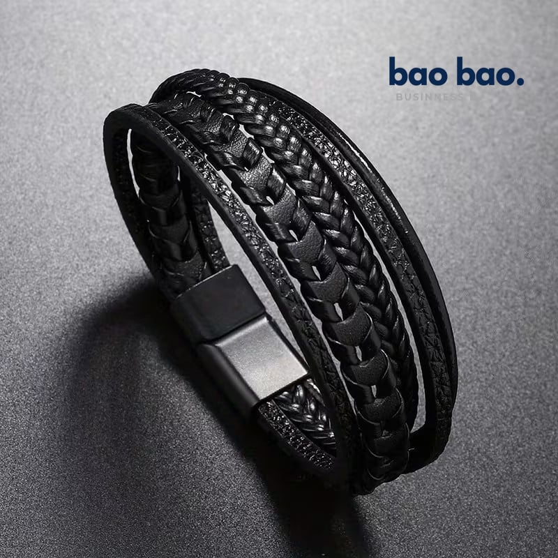 PULSERA HOMBRE CUERO PU MODA HOMBRE - 1
