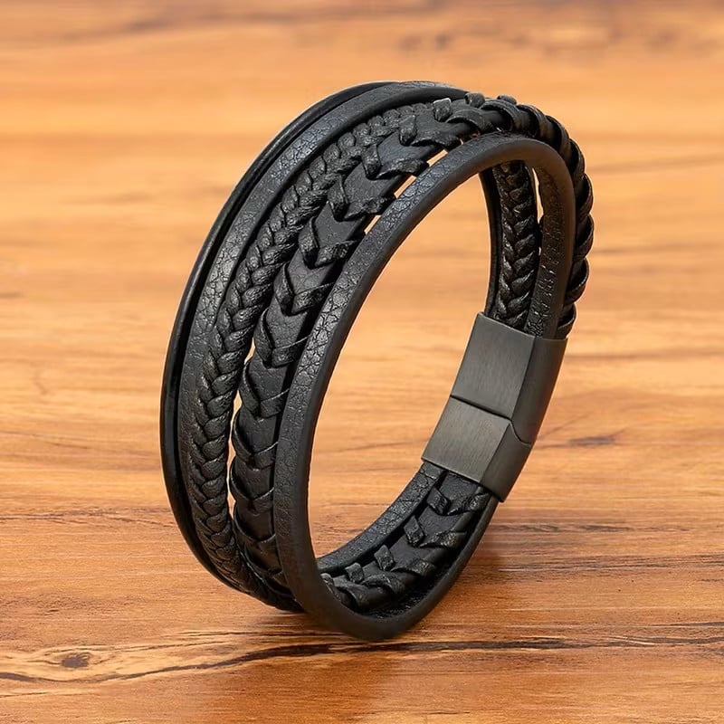 PULSERA HOMBRE CUERO PU MODA HOMBRE - 4