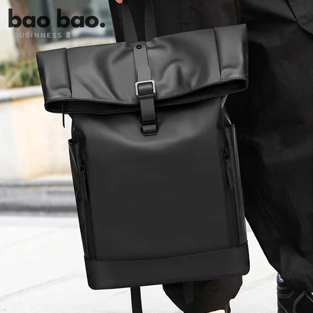 MOCHILA IMPERMEABLE ENROLLABLE MOCHILA EJECUTIVA HOMBRE UNISEX PARA LAPTOP TRABAJO UNIVERSIDAD EN CUERO PU - 1