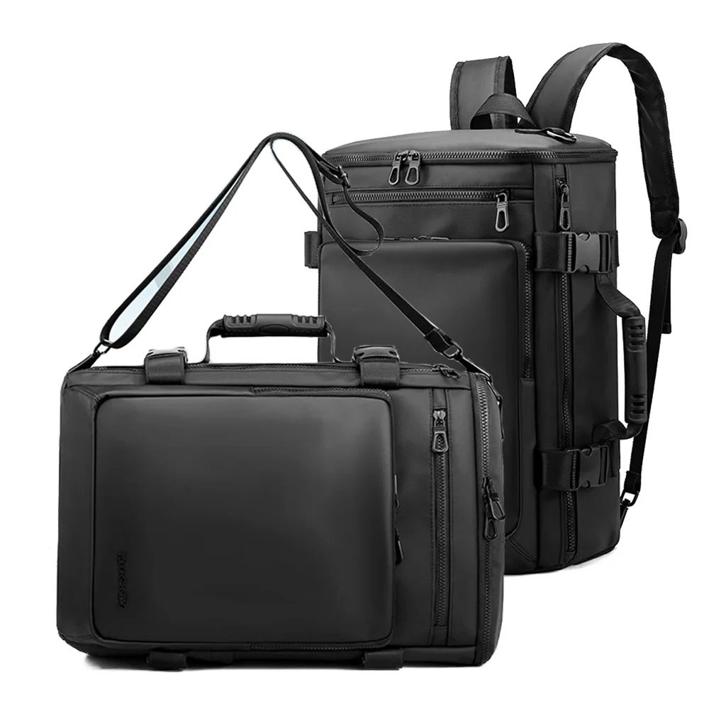 MOCHILA GRANDE DE VIAJE MOCHILA DE NEGOCIOS PARA HOMBRE DE NYLON CUERO PU IMPERMEABLE 3 EN 1 - 2