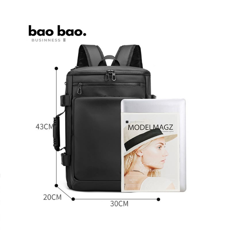 MOCHILA GRANDE DE VIAJE MOCHILA DE NEGOCIOS PARA HOMBRE DE NYLON CUERO PU IMPERMEABLE 3 EN 1 - 3