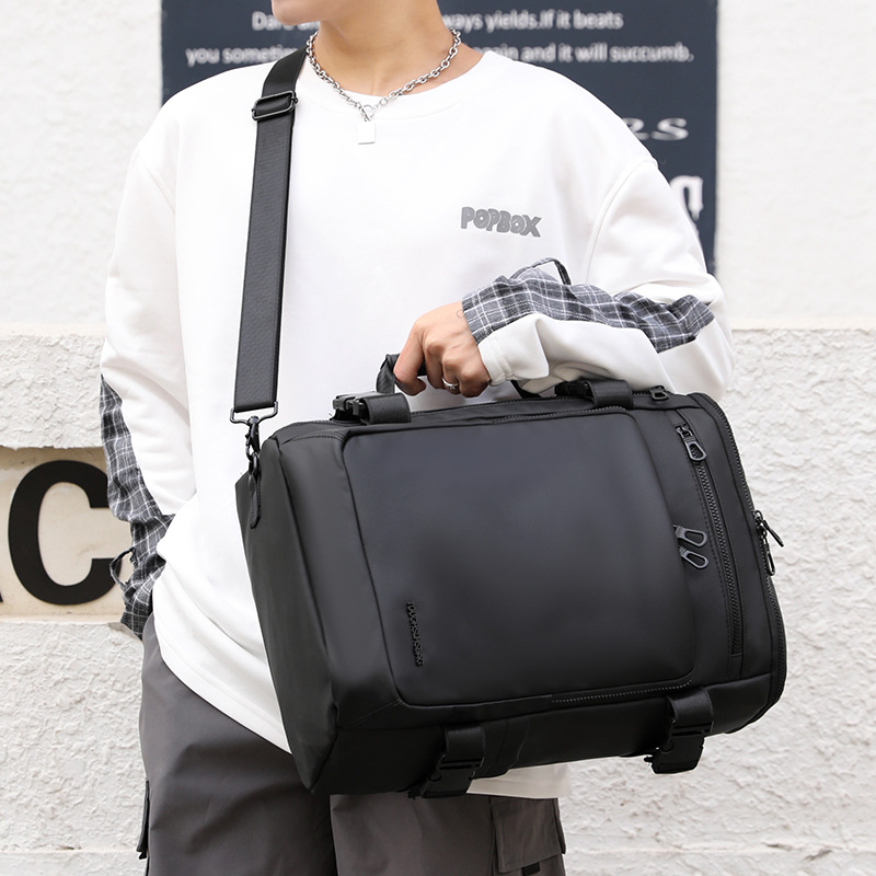 MOCHILA GRANDE DE VIAJE MOCHILA DE NEGOCIOS PARA HOMBRE DE NYLON CUERO PU IMPERMEABLE 3 EN 1 - 7