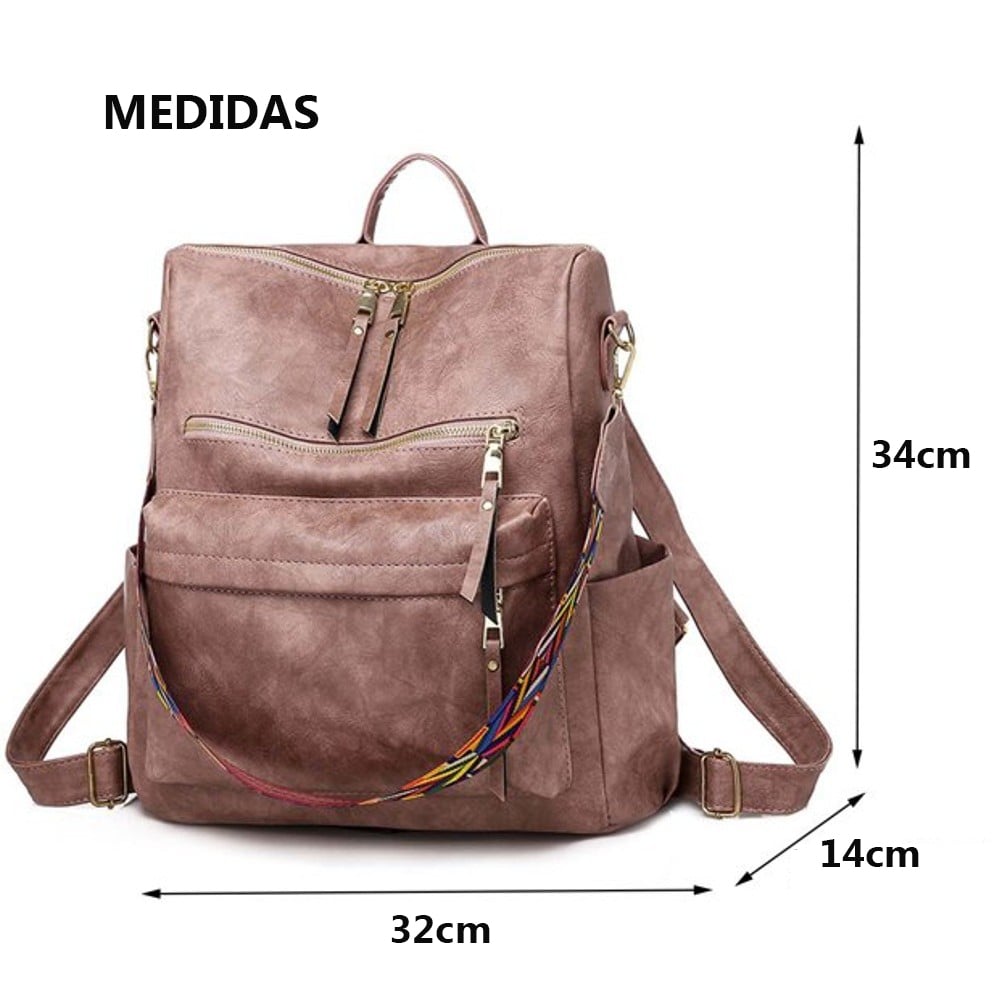 MOCHILA CARTERA BOLSO PARA MUJER DE CUERO PU MODA JUVENIL - 3
