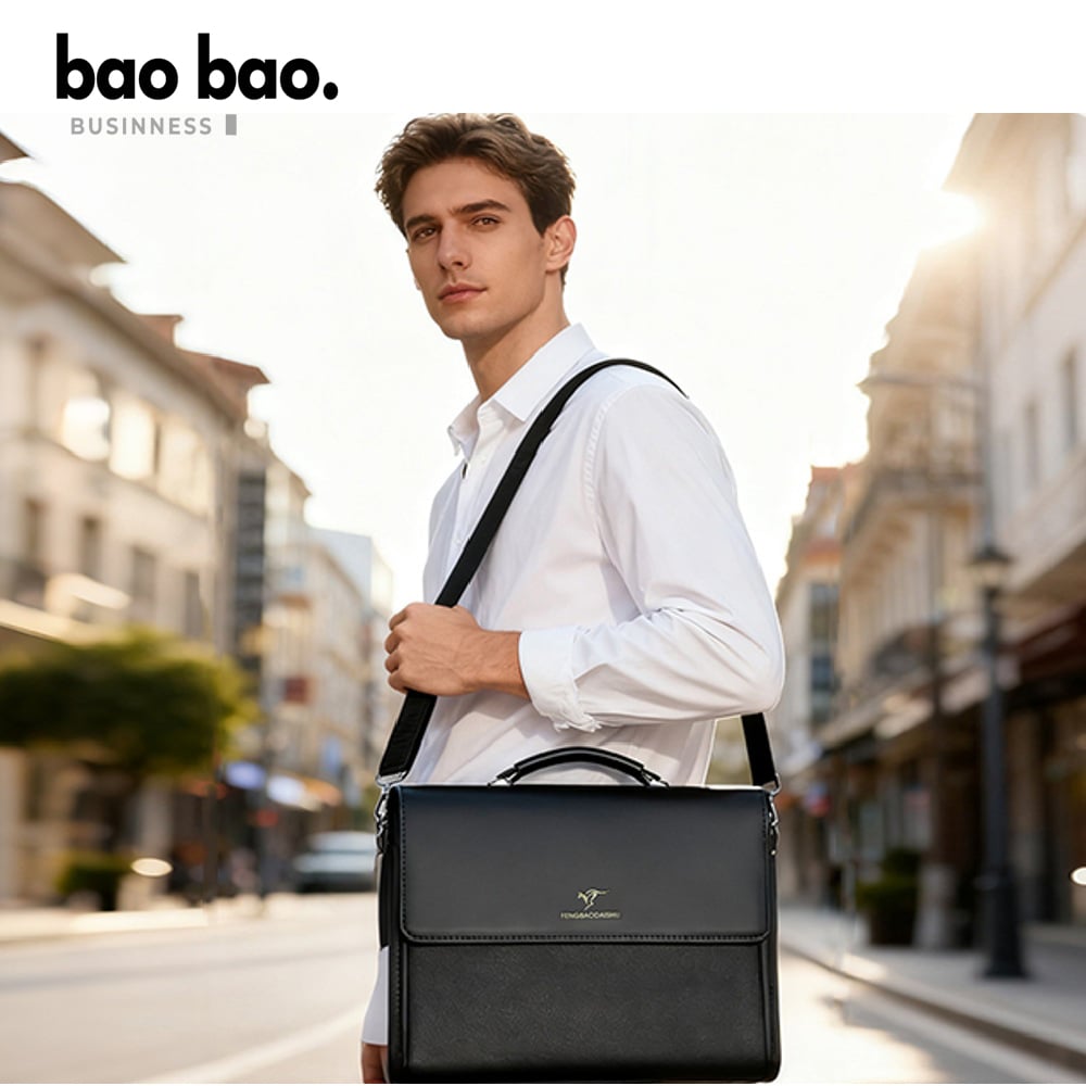 MALETIN EJECUTIVO HOMBRE PORTAFOLIO CROSSBODY DE CUERO PU PARA TRABAJO - 1