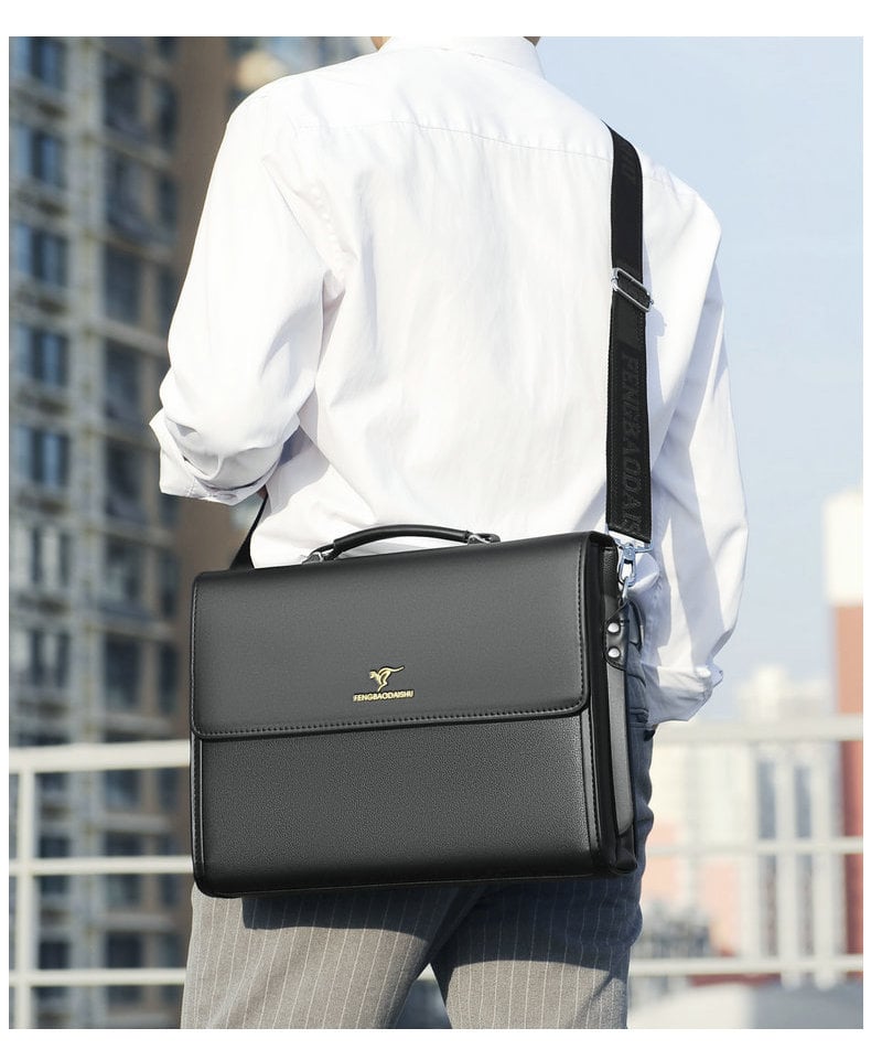 MALETIN EJECUTIVO HOMBRE PORTAFOLIO CROSSBODY DE CUERO PU PARA TRABAJO - 2