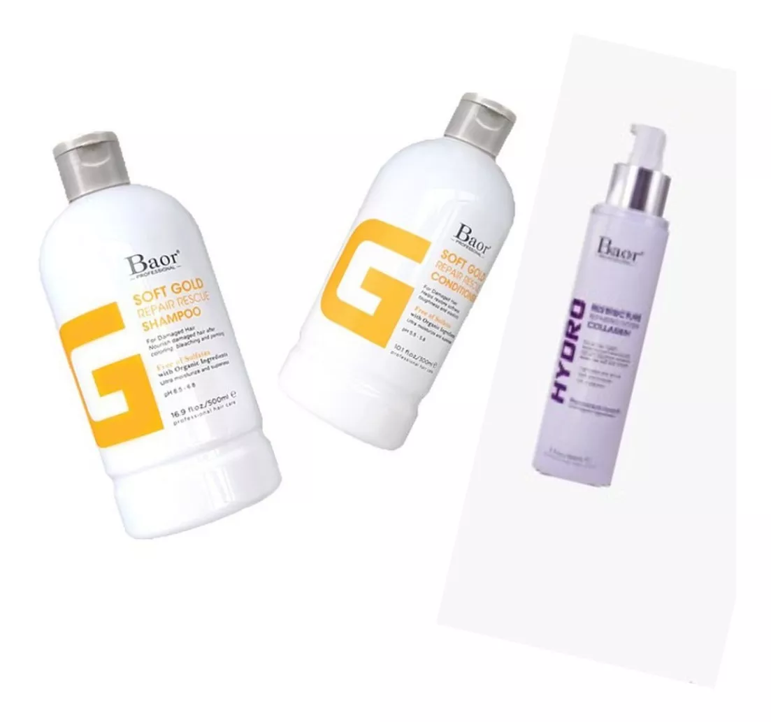 KIT SOFT GOLD BAOR C/HYDRO CABELLO DAÑADO POR TRATAMIENTOS - 1