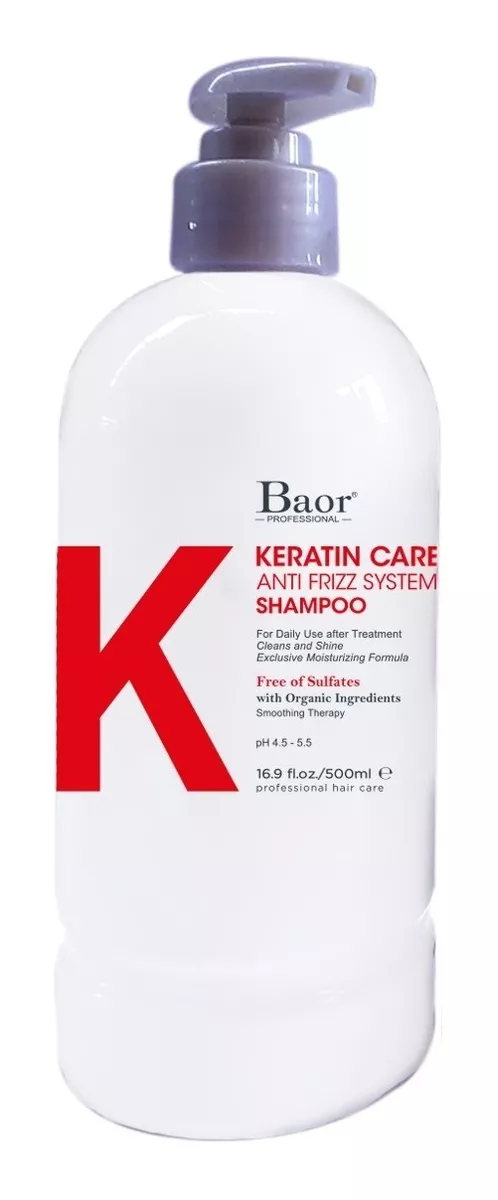 SHAMPOO SIN SAL BAOR PROFESSIONAL 500ML KERATIN CARE POST ALISADO - 1