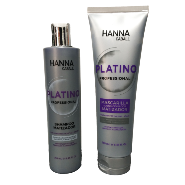 SHAMPOO + ACONDICIONADOR – HANNA CABALL – PLATINO – CABELLOS DECOLORADOS - 1