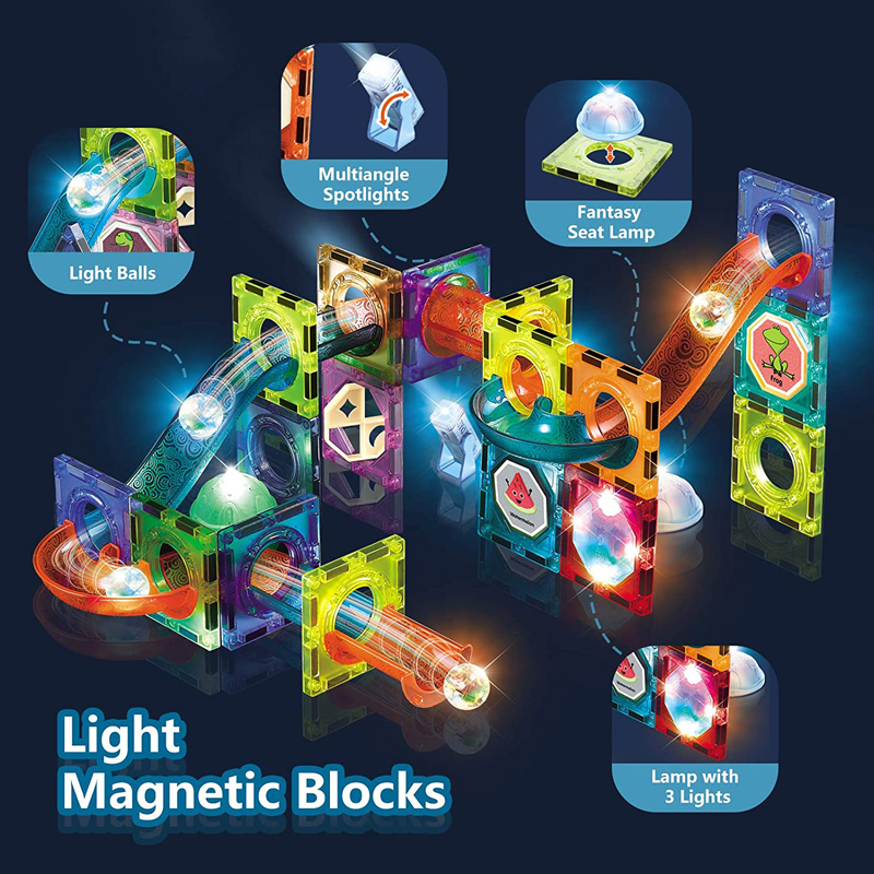 BLOQUES DE JUGUETE MAGNÉTICOS CON LUCES LED. PCS 75 - 2