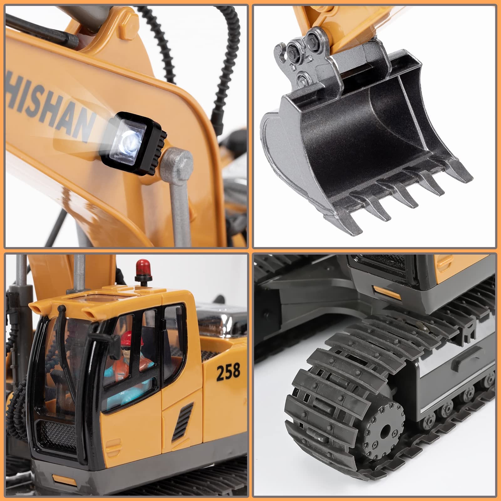 EXCAVADORA DE JUGUETE A ESCALA CON CONTROL REMOTO - 4