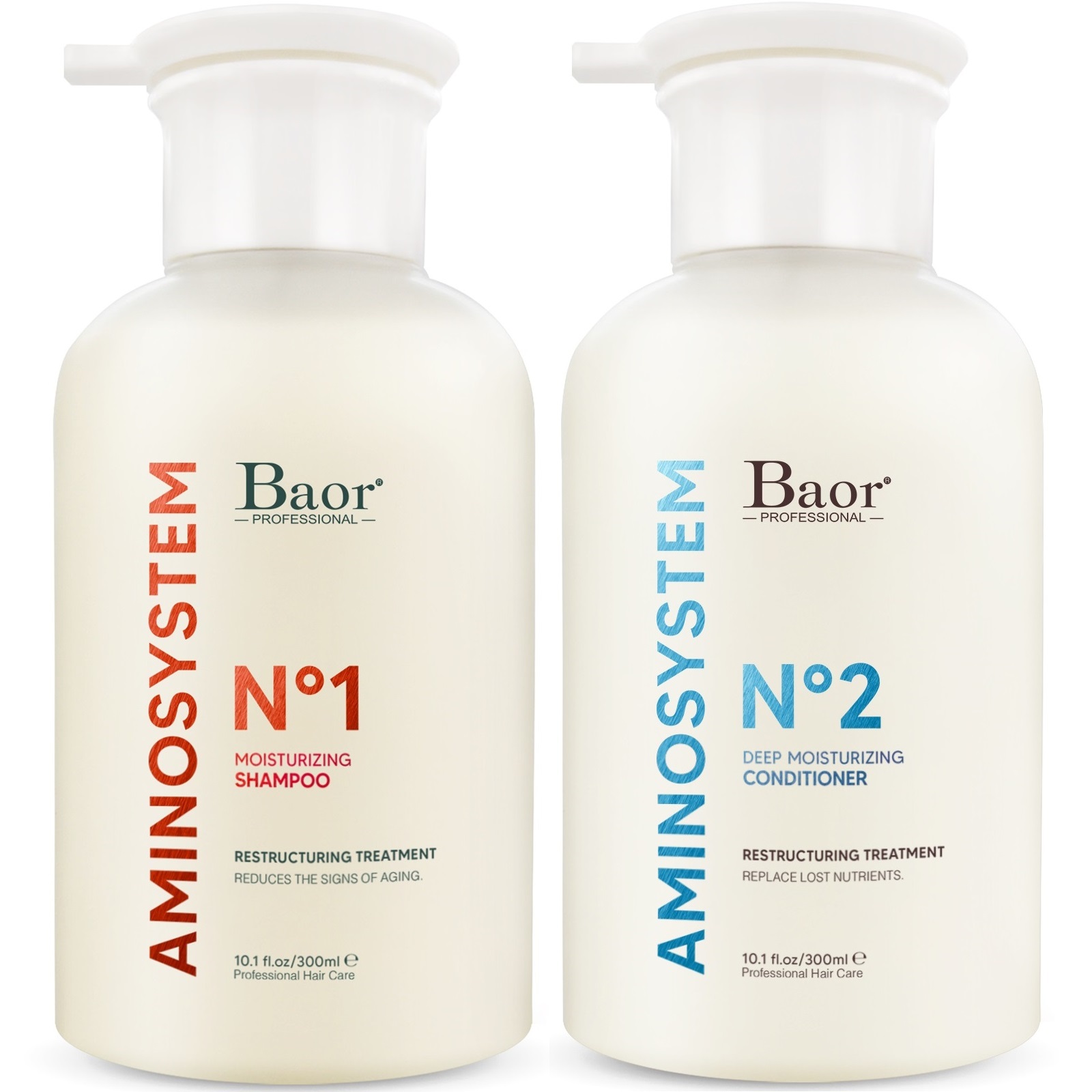 SHAMPOO 300ML + ACONDICIONADOR 300ML BAOR AMINOSYSTEM NUTRIT - 1