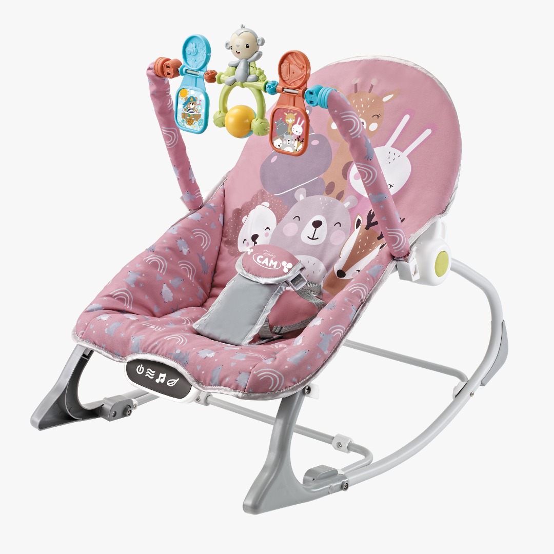 SILLA MECEDORA BABY CAM ROSADO BOUNCER TÁCTIL 20KG - 1