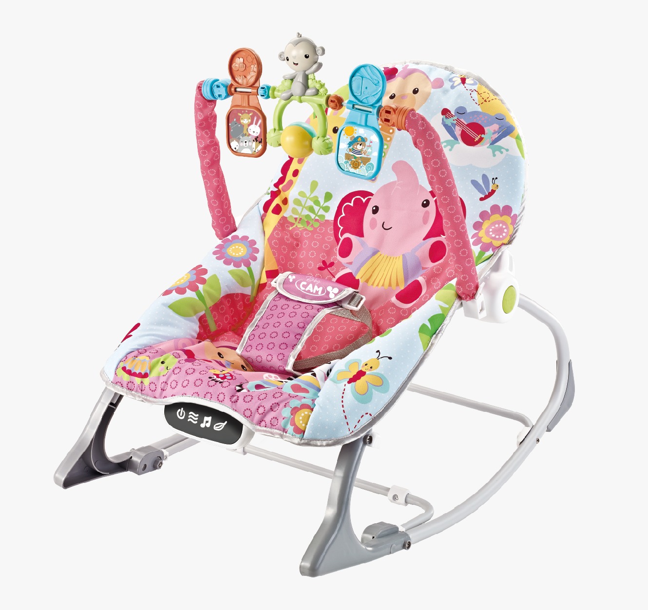 SILLA MECEDORA BABY CAM FUCSIA BOUNCER TÁCTIL 20KG - 1
