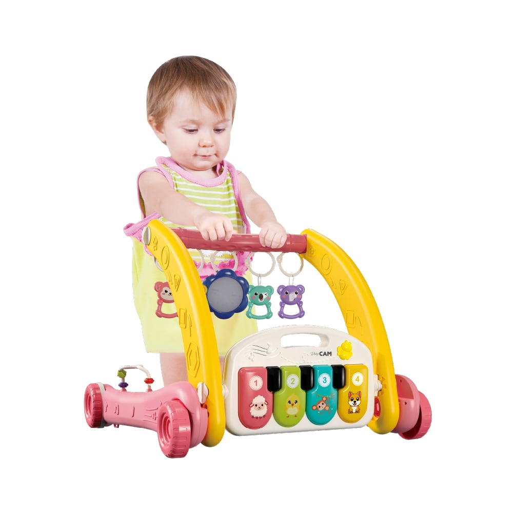 GIMNASIO 2 EN 1 BABY CAM ROSADO AMARILLO - 1