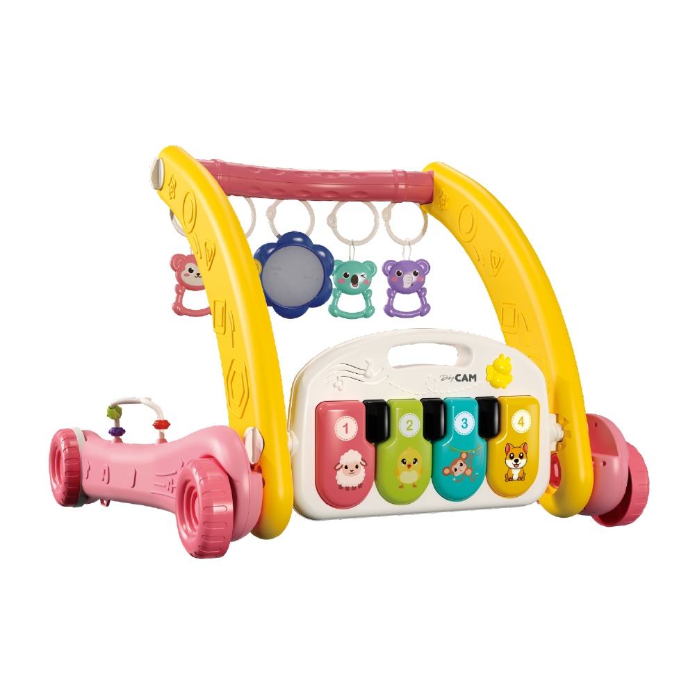 GIMNASIO 2 EN 1 BABY CAM ROSADO AMARILLO - 2