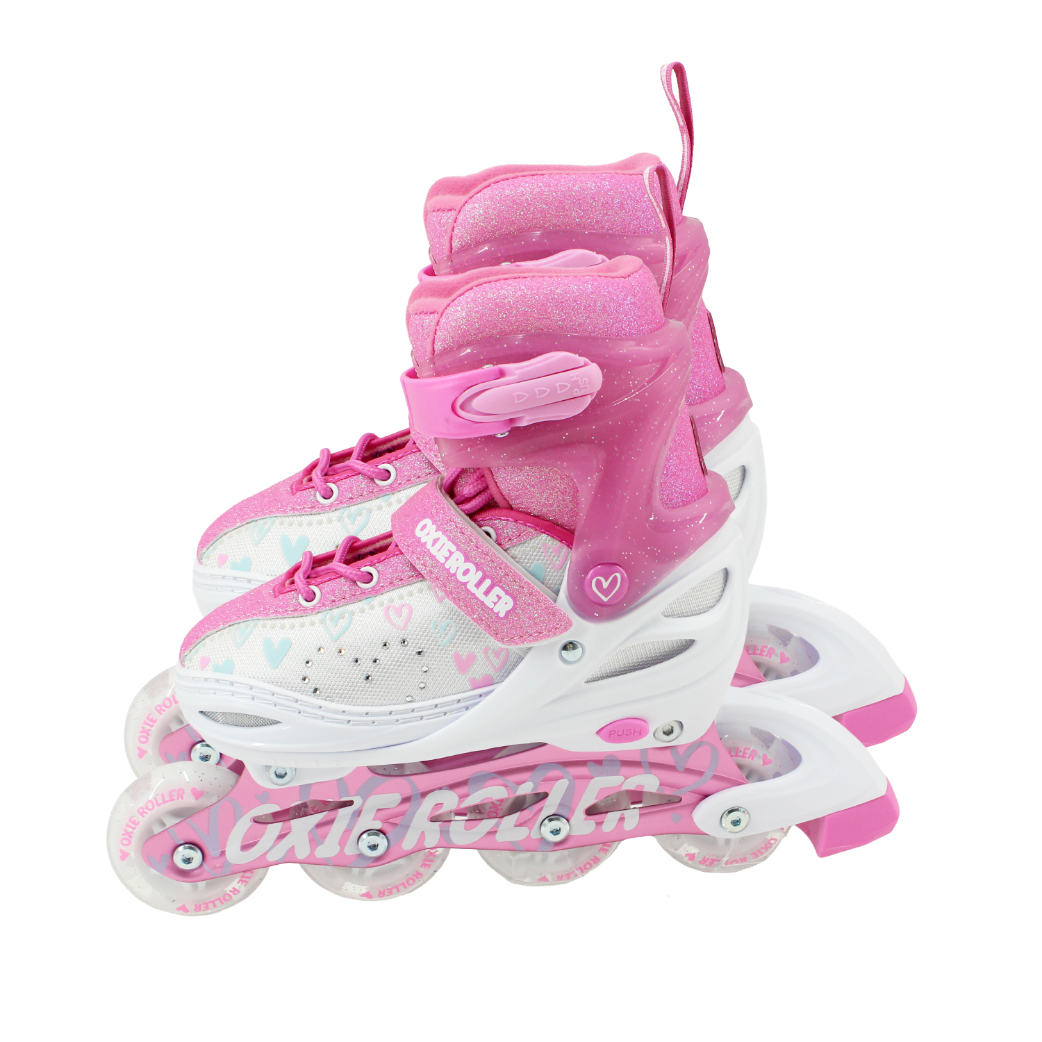 PATINES LINEAL OXIE ROLLER AJUSTABLE S 31-34 OXIE PRO ROSADO BLANCO - 1