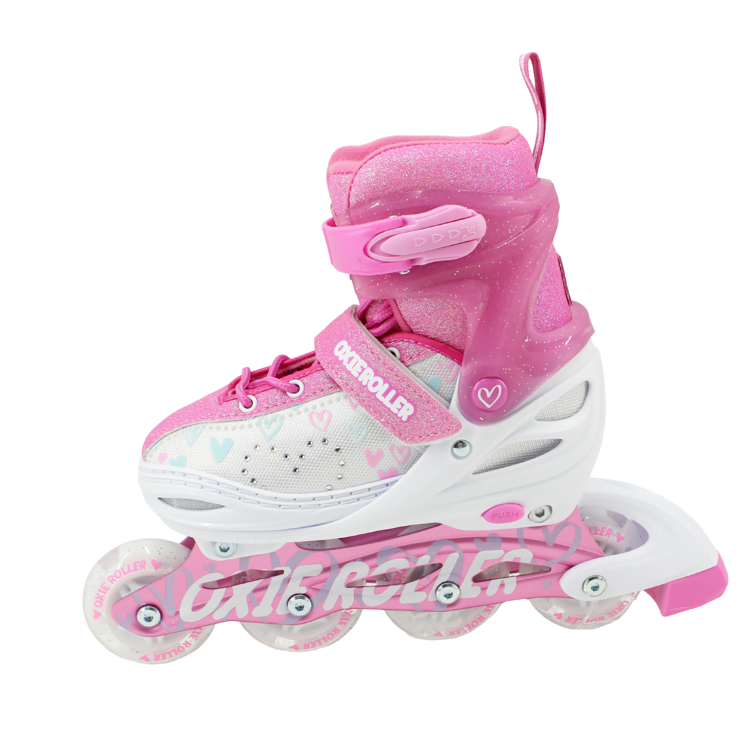 PATINES LINEAL OXIE ROLLER AJUSTABLE S 31-34 OXIE PRO ROSADO BLANCO - 2
