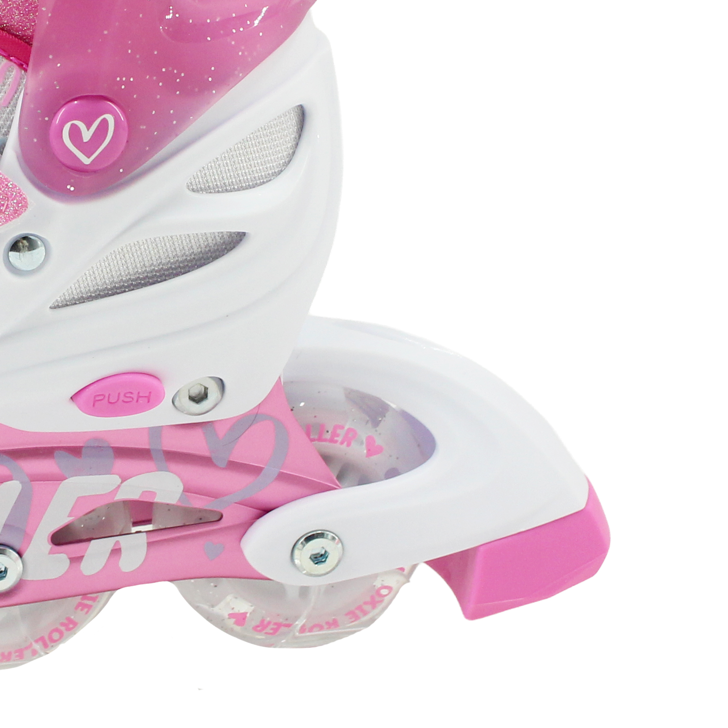 PATINES LINEAL OXIE ROLLER AJUSTABLE S 31-34 OXIE PRO ROSADO BLANCO - 3