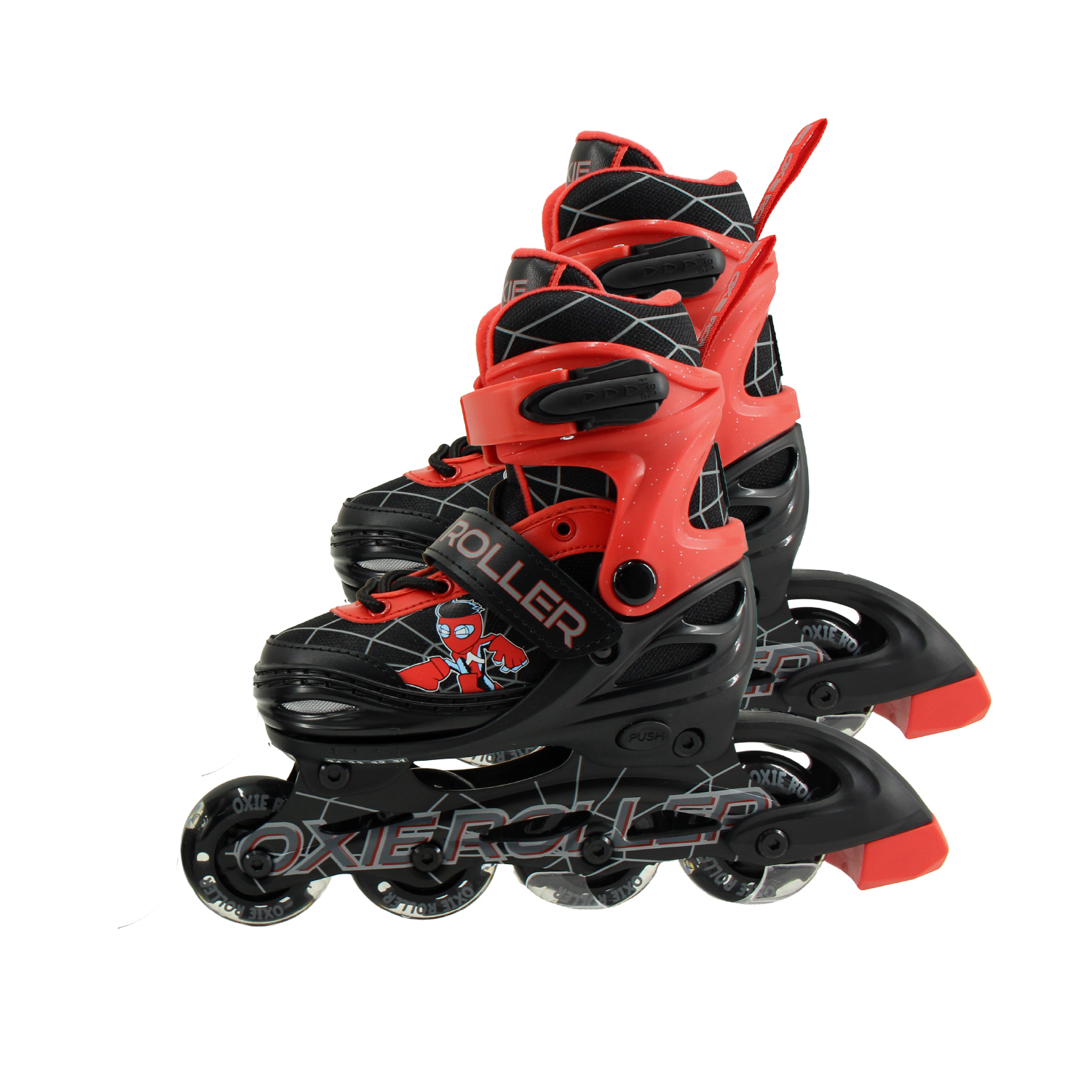 PATINES LINEAL OXIE ROLLER AJUSTABLE S 31-34 OXIE PRO NEGRO ROJO - 1