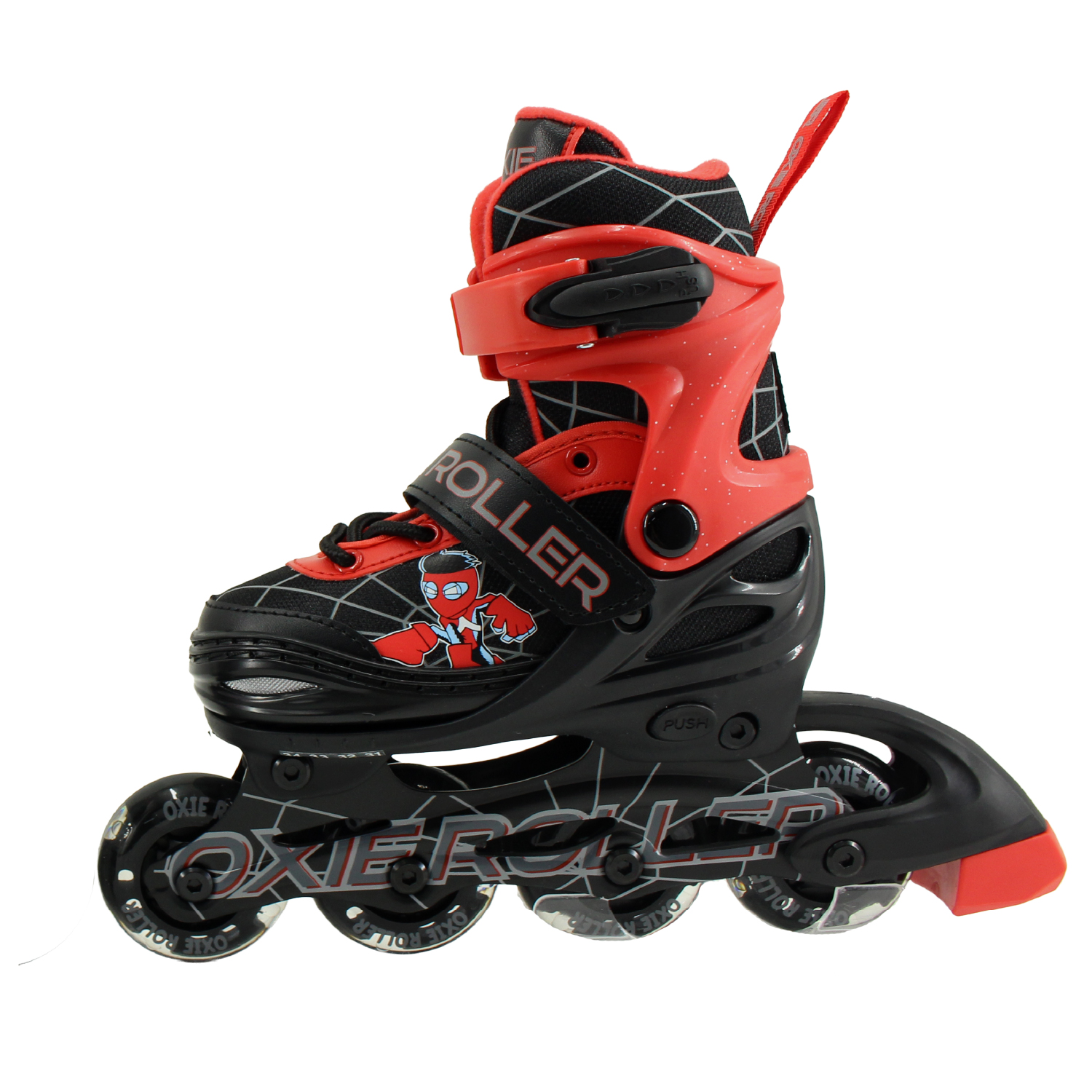 PATINES LINEAL OXIE ROLLER AJUSTABLE S 31-34 OXIE PRO NEGRO ROJO - 2