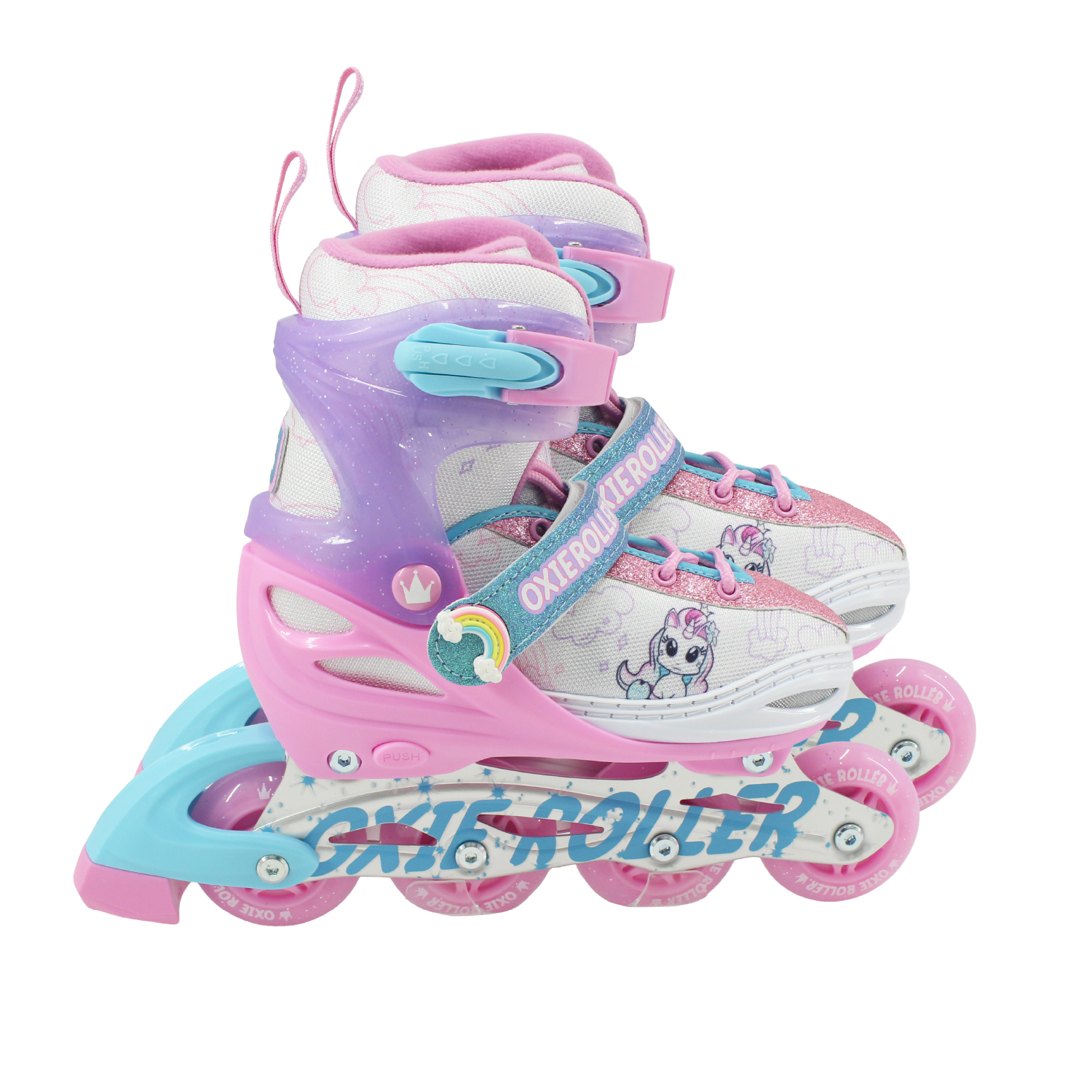 PATINES LINEAL OXIE ROLLER AJUSTABLE S 31-34 OXIE PRO ROSADO MORADO - 1