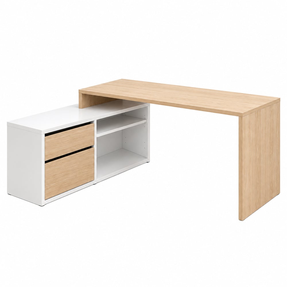 ESCRITORIO MODERNO VENTITAS PERU ARANTXA 51 CM X 139 CM BLANCO Y DUNA - 4