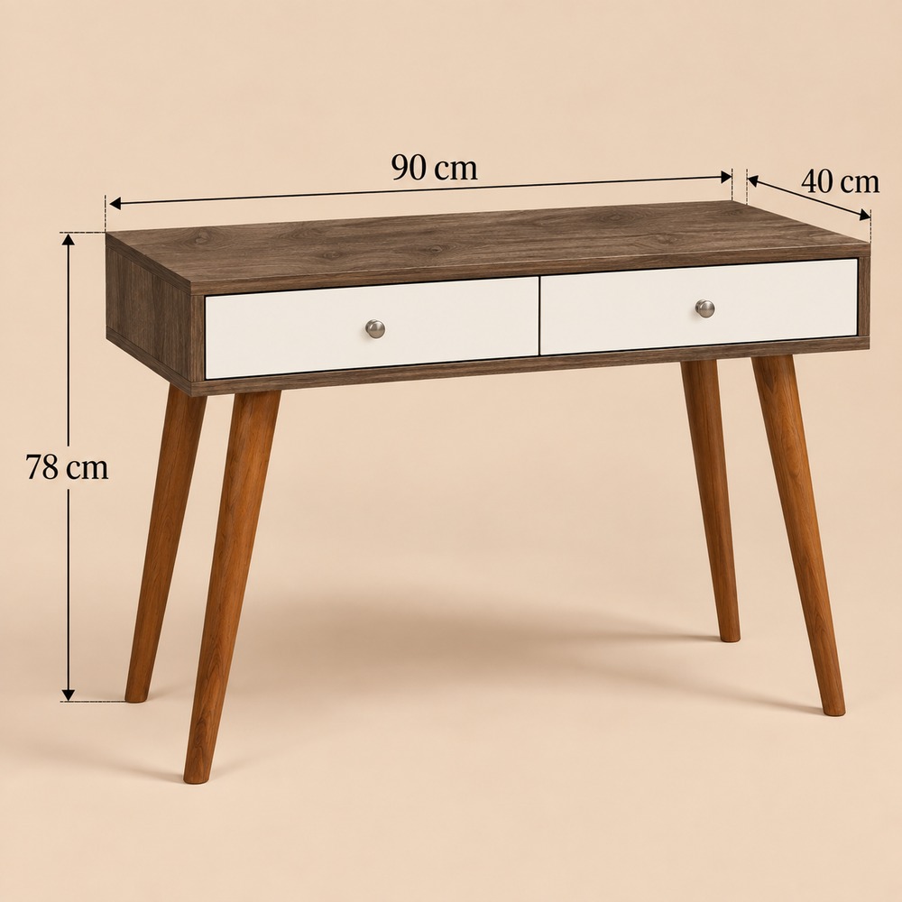 ESCRITORIO VENTITAS PERU VINTAGE 40 CM X 90 CM 2 CAJONES BELLOTA - 4