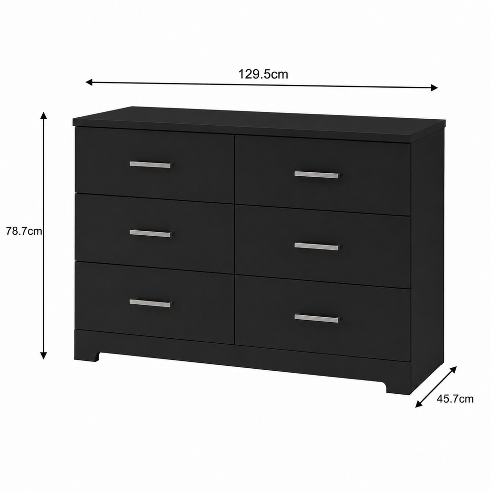 COMODA VENTITAS PERU KIMNOA APARADOR MODERNO 6 CAJONES NEGRO - 4