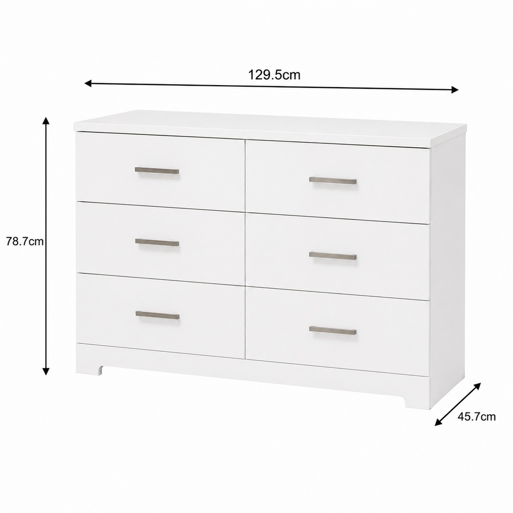 COMODA VENTITAS PERU KIMNOA APARADOR MODERNO 6 CAJONES BLANCO - 4
