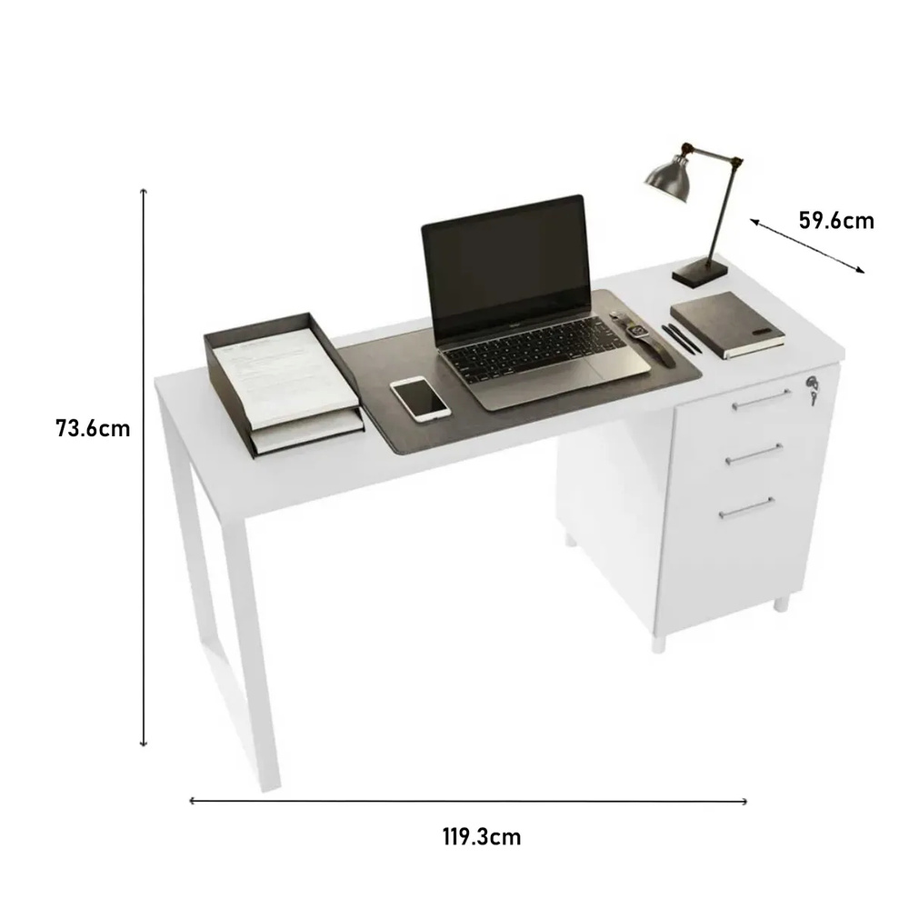 ESCRITORIO INDUSTRIAL VENTITAS PERU BÁRBARA 59.6 CM X 119.3 CM BLANCO - 4